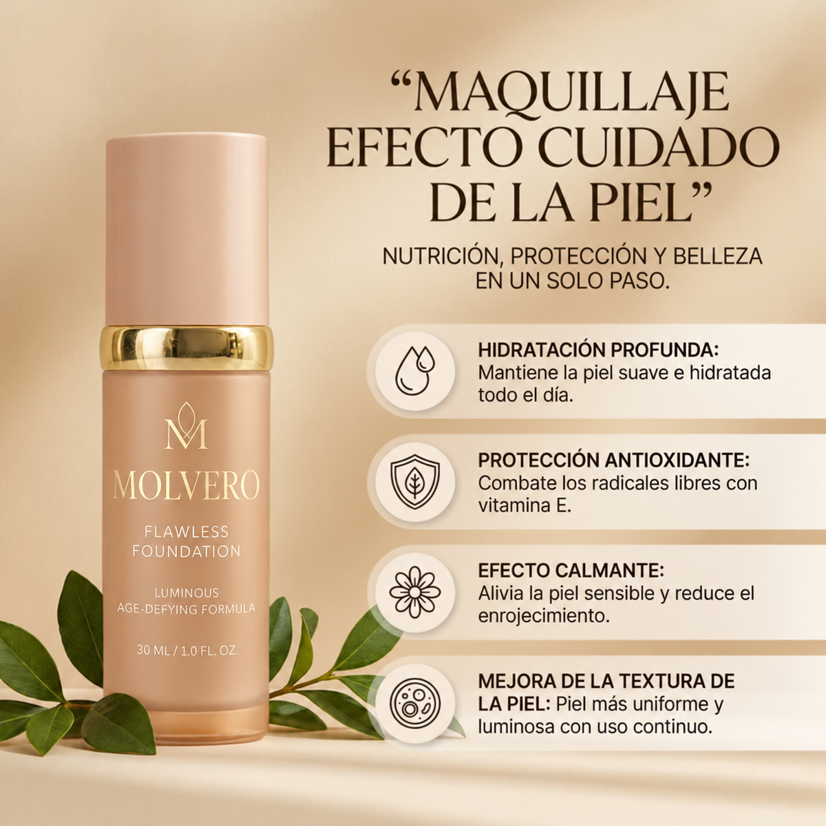 Base de Maquillaje Antiedad de Molvero
